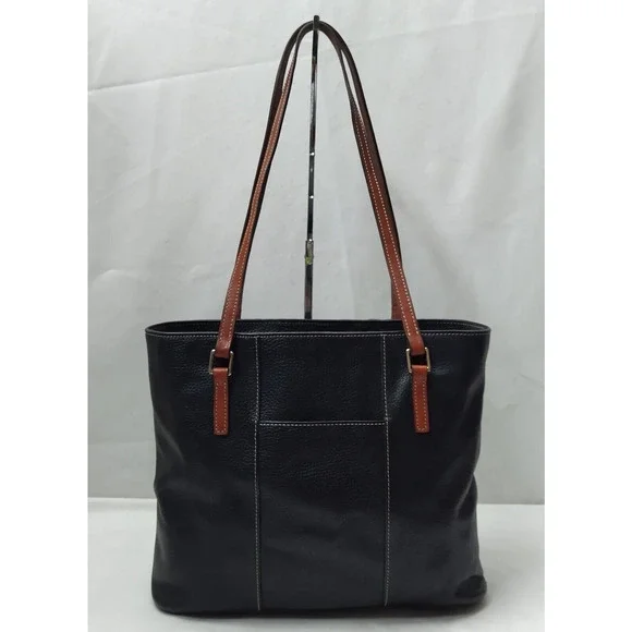 Dooney & Bourke Lexington Black Pebbled Leather Double Handle Zipper Tote Bag - Picture 2 of 16